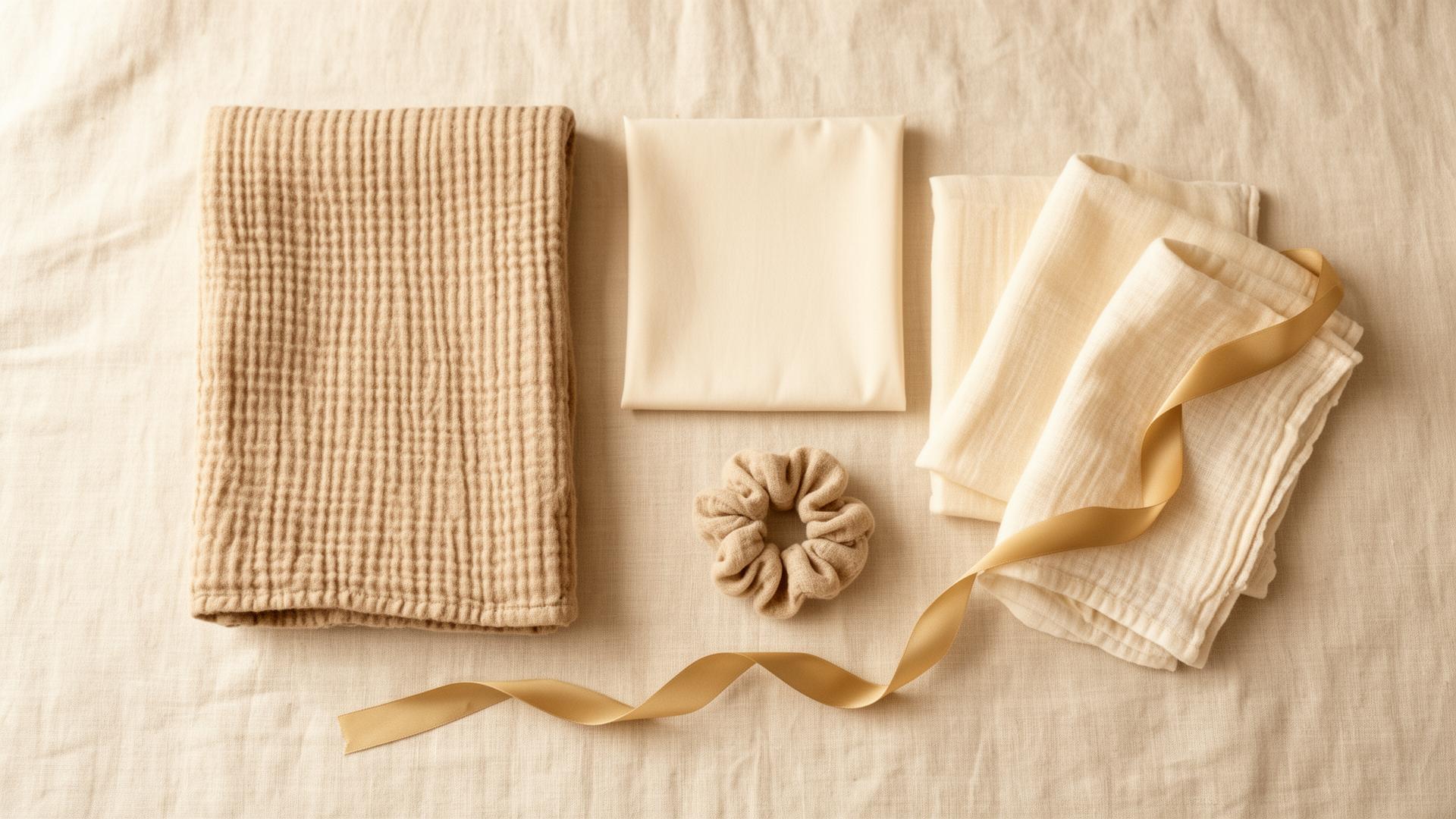 Kit Nascita Fagiolino d'Oro completo — copertina, lenzuolo, federa, tovagliolini e codino